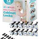 Invisible Cabinet Locks for Baby Proofing  No Tools Needed  Secure Drawers & Cabinets Instantly  12 Pack
