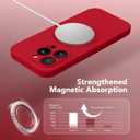 Magnetic for iPhone 13 Pro Max Case, Compatible with MagSafe, [Full Camera Protection][Screen Protector] Silicone Shockproof Protective Phone Case for iPhone 13 Pro Max 6.7", Deep Red