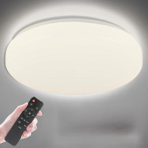 13 Inch Flush Mount Ceiling Light Fixture with Remote Control,24W Dimmable 3000K-6500K Light Colors Adjustabl,Modern Ceiling Lights for BedroomKitchens