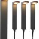 SUNVIE Low Voltage Pathway Lights Wired 3000K 5W LED Outdoor Landscape Lighting with Connectors Cast-Aluminum Waterproof Landscape Path Lights Low Voltage for Garden Walkway, 12-24V, AC/DC, 4 Pack