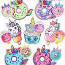 2 x Valentines Day Gifts for Kids, Valentines Unicorn Donut Erasers with Cards, Classroom Exchange Prizes & Party Favors, Ideal Valentine Gifts for Boys Girls, School Classroom Prize Exchange (Ice cream)