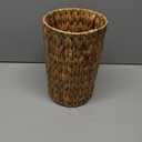 Coeusy Wicker Trash Can, Small Bathroom Trash Can, Water Hyacinth Wicker Waste Basket for Bathroom, Boho Waste Basket for Bedroom, Home Office, Compact Spaces (2 Gallon Round)