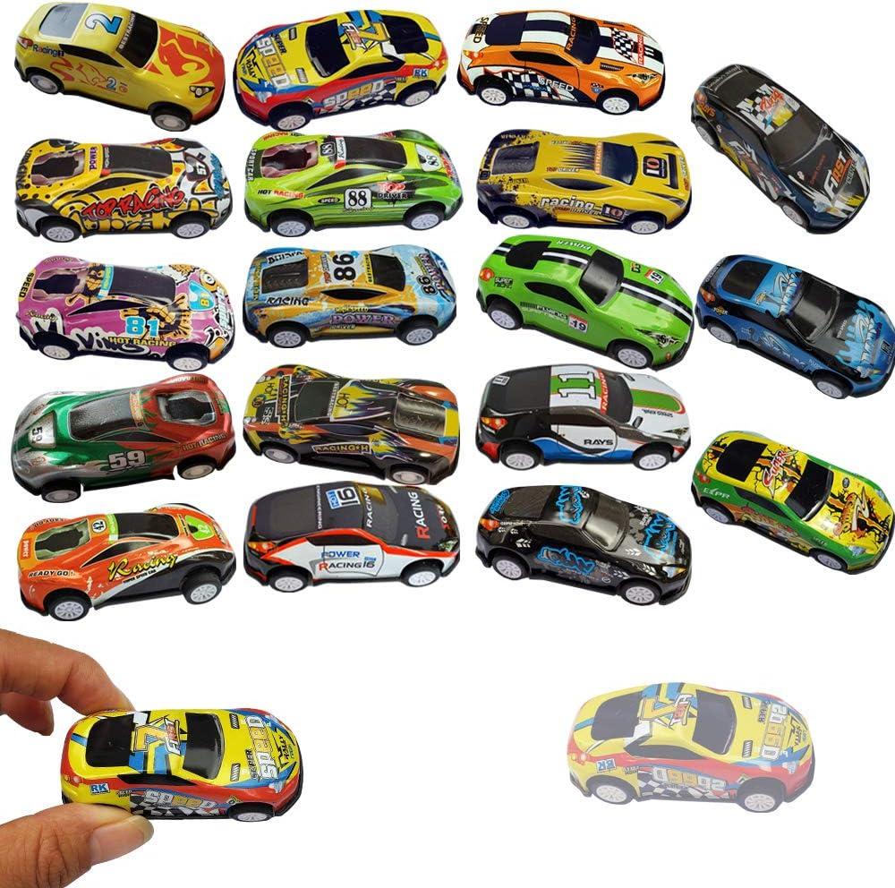 18Pcs Metal Pull Back Racing Car Toy Die Cast Race Cars Vehicles Friction Powered Toddler Boy Toys 2.7 Inch