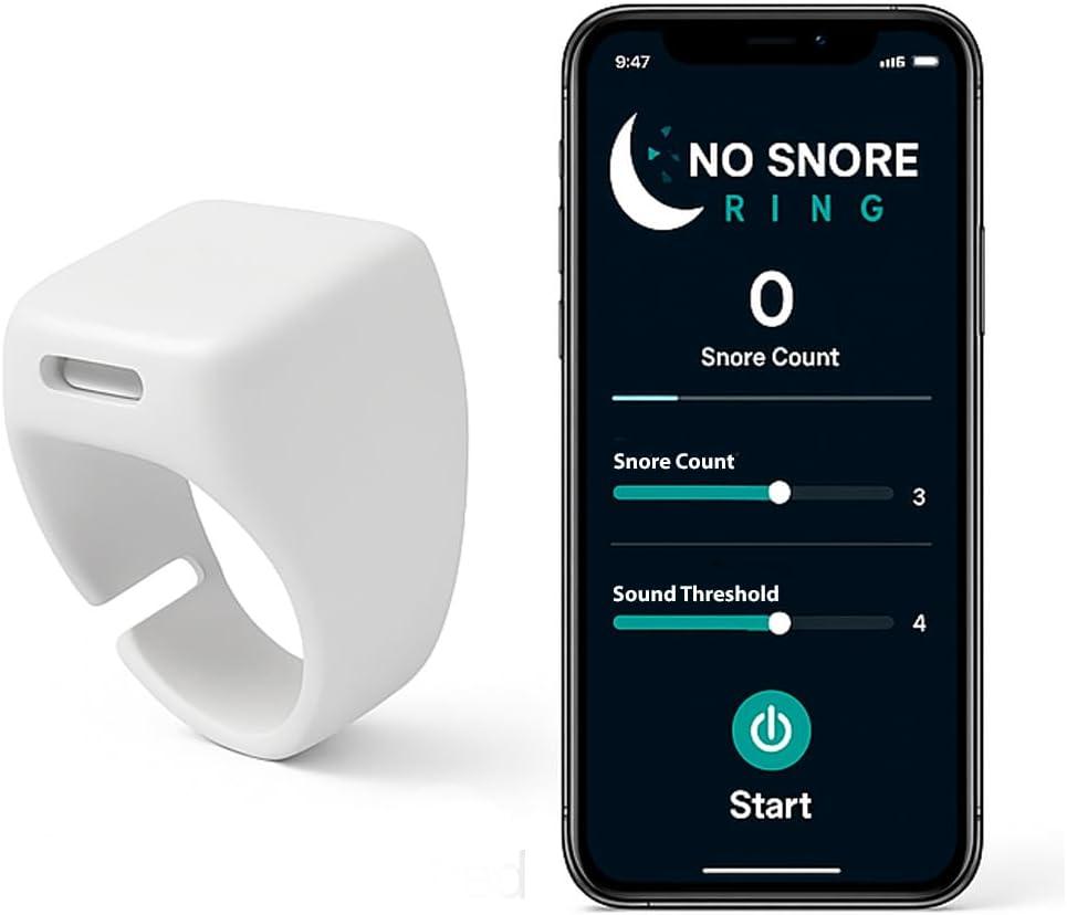 Smart Anti-Snoring Device with App Control, Comfortable One-Size Design, White
