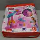 MEGA BLOKS First Builders Toddler Blocks Toys Set, Big Building Bag Collection with 80 Pieces and Storage, Pink, Ages 1+ Years