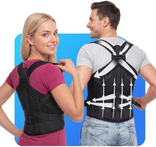 STALLY ONE Posture Corrector for Men & Women, Medical-Grade Back Brace | Full Back Support Brace for Upper and Lower Back, Adjustable Shoulder Straightener for Work, Long Sitting and Exercise, Medium