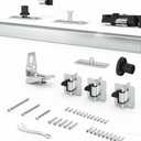 30" Bifold Door Hardware Kit for 2 Doors, Sliding Barn Door Hardware Top Mounted for Bathroom, Bedroom, Storeroom, Living Room