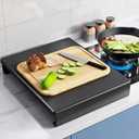 RV Stove Top Cover, Multipurpose Tempered Black Stove Cover for Gas Stove Top,Gas Stove Cover 17.7 inch Countertop Cutting Board Stovetop Cover to Expend Kitchen Space