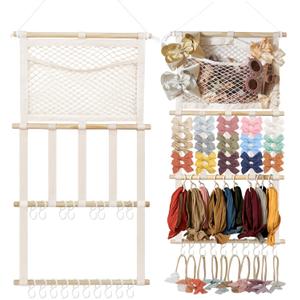 Kangaroo Headband Holder Hair Bows Organizer,Large Capacity Bow Holder Hair Accessories Wall Hanging Organizer for Toddler Baby Girl Nursery Room Decor (Beige1)