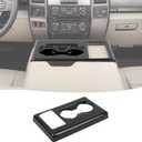 Voodonala for Ford F250 F350 F450 F550 XL XLT Center Console Water Cup Holder Panel Cover Compatible with Ford F250/F350/F450/F550 2017-2022(Carbon Fiber Black,ABS,1Pc)