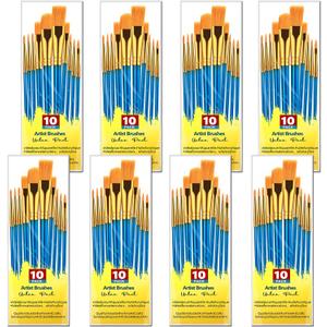 80Pcs Acrylics Paint Brushes for Kids, Small Paintbrushes Nylon Hair Artists Paint Brush with Handle for Oil Watercolors, Face Nail Arts, Miniature Detailing Painting, Blue