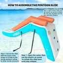 Inflatable Pontoon Slide, Quick Setup Portable Water Slide for Boat Dock, Lake Pool, Summer Party