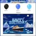 59 Pcs Nautical Birthday Party Supplies, Ocean Themed Party Decoration with Backdrop, Balloons, Cake Cupcake Topper