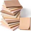 Thenshop 12 Pads Boho Sticky Notes 3''x3'', Self Stick Notes Pads Boho Office Supplies, Vintage Aesthetic School Accessories 50 Sheets/pad (Gradient Retro Brown)