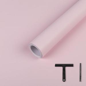 LXCREAT Pink Matte Peel and Stick Wallpaper Solid Color Removable Self Adhesive Wallpaper, Vinyl Film Waterproof Contact Paper for Bedroom with Scraper, Paper Cutter 17.71in×393.7in