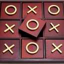 Juvale 9.5-inch Wooden Tic Tac Toe Game, Decorative Coffee Table Games for Adults and Family Activities