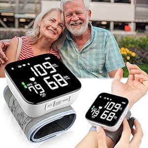 Wrist Blood Pressure Monitor, 2025 New Digital Wrist Blood Pressure Monitor with 90X2 Readings Memory, Pulse Rate Monitoring, Large LCD Screen, Automatic Wrist Pressure Monitor for Home Use Black