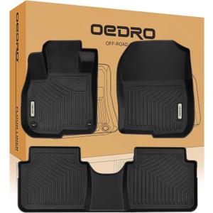 OEDRO Floor Mats Fit for Honda CR-V 2017-2022, TPE All Weather CRV Car Mats TPE Accessories, 1st and 2nd Row: Front, Rear, Full Set Liners, Black