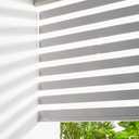 Persilux Cordless Zebra Blinds for Windows Free-Stop Roller Window Shades (58" W X 64" H, Grey) Dual Layer Light Control for Day and Night, Light Filtering Sheer Shades for Home, Easy to Install