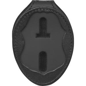 Perfect Fit CBP Badge Holder US Customs Border Control Eagle Shield Badge Clip Black Leather with Neck Chain (Cutout 587)