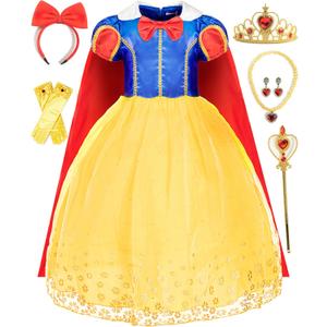 Funna Costume Princess Dress for Toddler Girls with Accessories (3T, Yellow)