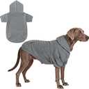 KOOLTAIL Dog Hoodie for Large Medium Small Dogs, Soft and Warm Pet Sweater with Leash Hole and Pocket Boy Girl, Puppy Fall Winter Jacket Clothes, French Pitbull Cold Weather Coat Sweatshirt, Grey XL