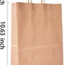 BAG BOX 100 Pcs Medium 8.25x4.3x10.6 Inch Brown Kraft Paper Gift Bags with Handles for Bulk Wedding, Party Favors, Grocery, Shopping, Retail Merchandise, Gift Sacks