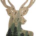 Limygus Wall Hanging Decor Deer Head Wall Art MDF, 10x16 inches, Unframed, Indoor, Home Office, Bathroom, Bedroom, Living Room, Wood, Art Deco, 0.66lbs