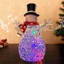 Christmas Snowman Decorations, Christmas Snow Globes, LED Music Snowmen, 9-inch Snowman Indoor Decor, Battery Operated Music Box, Gifts for Men and Kids, Indoor Christmas Decorations,Transparently Snowman