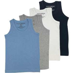 BROOKLYN VERTICAL Boys Pack of 4 Undershirt Tank Top - Tagless Cotton Super Soft Runs Small