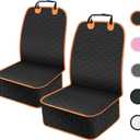 2 Pack Front Dog Seat Cover, Waterproof Car Seat Covers for Dogs Nonslip Scratch-Proof Dog Seat Cover Front Seat Cover for SUV, Trucks & Cars - S, Black/Orange