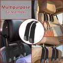 2 Pack Car Seat Hooks for Headrest, Double Headrest Purse Hook for Car, Car Seat Back Storage Hook with Metal Hooks, 2 in 1 Car Purse Hook Storage Accessories for Handbags Phone Bags