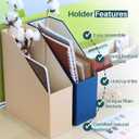 Magazine Holder - File Holder and Desk Organizer, Paperboard Book Organizer and Storage Box for Documents, Magazine Holder Rack for Classroom, Home, and Office (Latte Brown, 4-Pack)