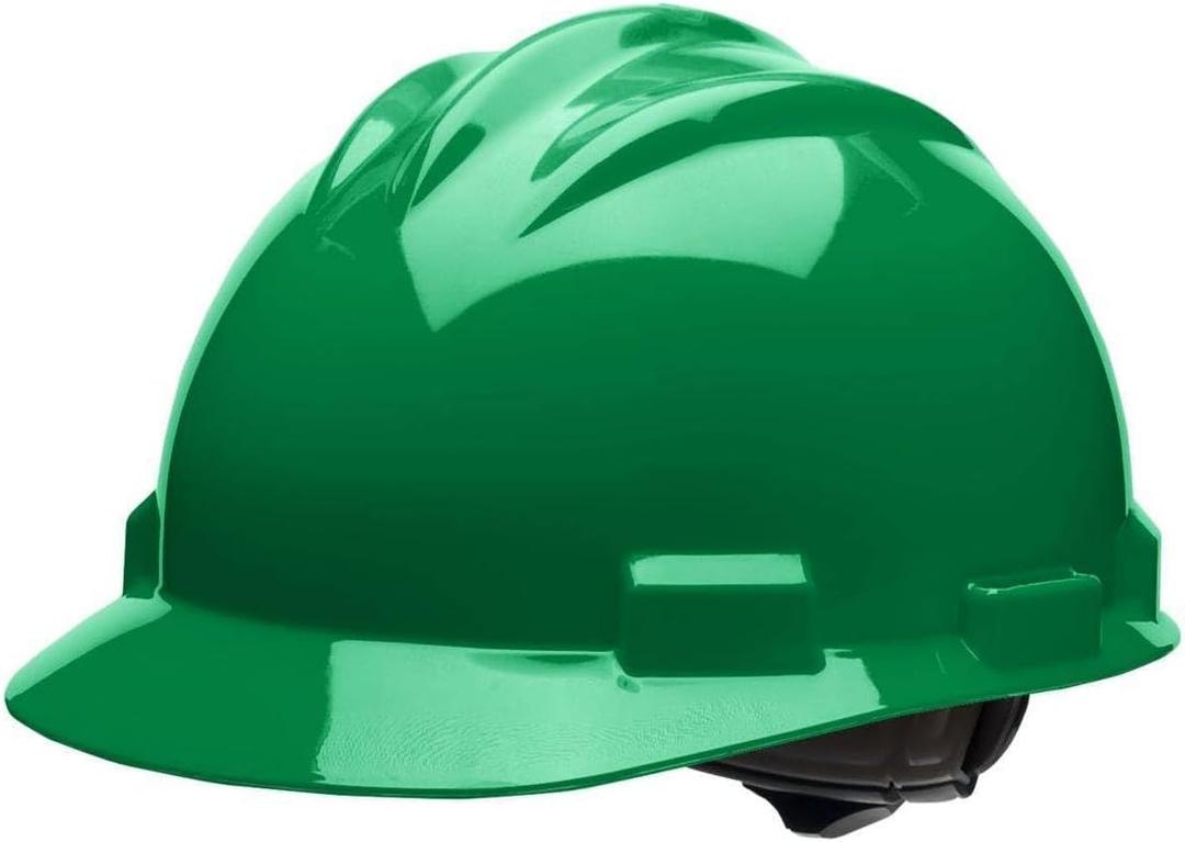 Bullard 3-Rib S61 Cap Style Safety Hard Hat with 4-Point Ratchet Suspension and Cotton Brow Pad (Kelly Green)