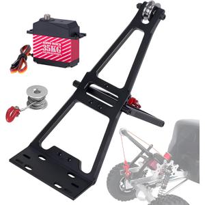 AMK 1/10 Scale RC Truck and Tow Build Kit Updates, Winch Double Stent Rescue Truck Tow Crane Arm Wrecker Kit for 1/10 RC Crawler and Trailer SCX10 TRX4 Capra LCG Chassis DIY Build Updates (Black)