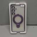 Compatible with Samsung Galaxy S24 Plus Case with Magnetic Ring Stand [Compatible with Mag-Safe] [Full Camera Lens Protector] Plating Clear Phone Case for Samsung S24 Plus 6.7", Light Purple