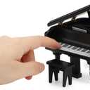 Miniature Piano for Dollhouse Furniture Upright Grand Piano with Stool Instrument 1 12 Ornament Artificial House Scene Accessories Desktop Decoration