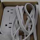 Small Flat Plug Power Strip for Cruise Ship, TESSAN Ultra Thin Extension Cord with 3 USB (1 USB C) and 2 Outlets Mini Charging Station, 5 ft Slim Plug for Travel Office School Dorm Room Essentials (Grey)