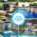 POPOSOAP 70W Solar Pond Waterfall Spillway Kit, 304 Stainless Steel Pondless Waterfall Box with 10FT Corrugated Tubing, 4 Pcs Filter Brushes, 580GPH Solar Powered Water Pump for Garden Ponds
