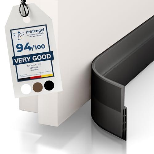 Vellure® Door Draft Stopper for Bottom of Door - Premium Door Sweep for Bottom of Door/Weather Stripping Door Seal (Save Energy – installs Quickly and Easily) Door Strip (1, Black)