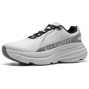 ALLSWIFIT Women's Comfortable Walking Shoes Cushion Lightweight Running Tennis Non-Slip Jogging Workout Gym Athletic Breathable Fashion Sneakers, Size 8, White, AWUMRS2513
