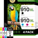 910XL Ink Cartridges Combo Pack for HP 910 Ink Cartridges for HP Printers HP910XL 910 Multipack XL Color HP910 910XL Black and Color Combo Pack Work for Office Jet Pro 8020 8010 8015 Printers, 4 Pack