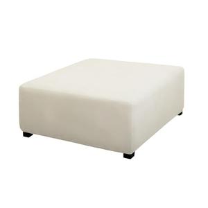PureFit Super Stretch Form Fit Square Ottoman Cover Rectangle - Ottoman Slipcovers for Foot Stool & Folding Storage Furniture for Living Room with Nonslip Elastic Bottom (Medium-XL, Ivory)