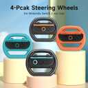 JCMO Steering Wheel for Nintendo Switch 2, Racing Wheels for Mario Kart Wolrd 8 Deluxe, 4 Pack Switch 2 Mario Kart Steering Wheel for Nintendo Switch 2 (2025) Accessories (Blue, Orange and 2 Black)