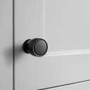 6 Pack Matte Black Cabinet Knobs, Single Hole Round Drawer Handle