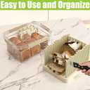 Sorgion 2-in-1 bread slicer and storage box with handle - plastic bread boxes for fresh keeping food storage containers with lids airtight for cake bunsBeige