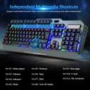 Wireless Gaming Keyboard and Mouse Combo,61 Key Rainbow Backlit Keyboard with Rechargeable 3800mAh,Mechanical Feel,Ergonomic,Quiet,Waterproof,RGB Mute Mice for PS4,Xbox One,Desktop,PC