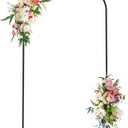 Wokceer Wedding Arch Backdrop Stand, 7.2 FT Square Black Metal Arch Backdrop for Wedding Ceremony Photo Booth, Outdoor Indoor Birthday Party, Garden Floral Balloon Arch Decoration