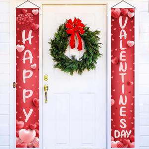 KatchOn, Happy Valentines Day Banner - XtraLarge, 72x12 Inch | Valentine Door Banner for Happy Valentines Day Decorations Outdoor | Valentine Banner for Outdoor Valentines Decorations