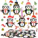Fennoral 12 Pack Penguin Crafts for Kids Make You Own Penguin Foam Christmas Ornaments DIY Arts and Crafts for Kids Girls Boys Chirstmas Party Supplies Winter Xmas Tree Decoration